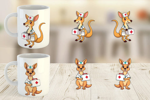 Mug Wrap Nurse Kangaroo Sublimation artnoy 