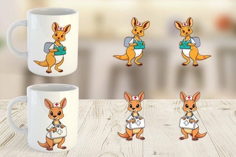 Mug Wrap Nurse Kangaroo Sublimation artnoy 