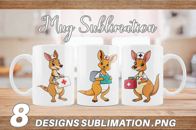 Mug Wrap Nurse Kangaroo Sublimation artnoy 