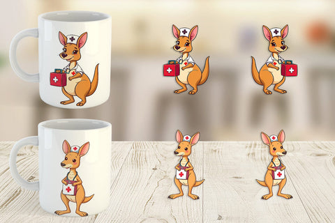 Mug Wrap Nurse Kangaroo Sublimation artnoy 
