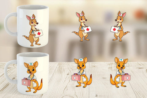 Mug Wrap Nurse Kangaroo Sublimation artnoy 