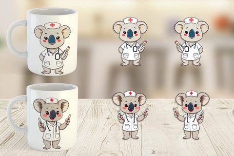 Mug Wrap Nurse Koala Sublimation artnoy 