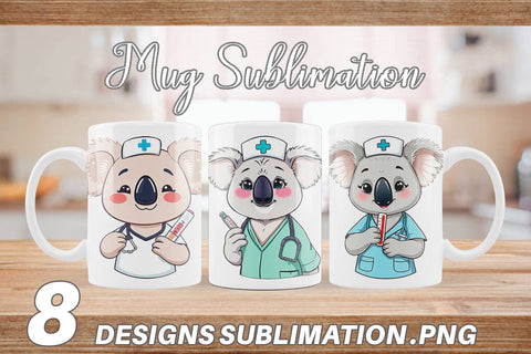 Mug Wrap Nurse Koala Sublimation artnoy 
