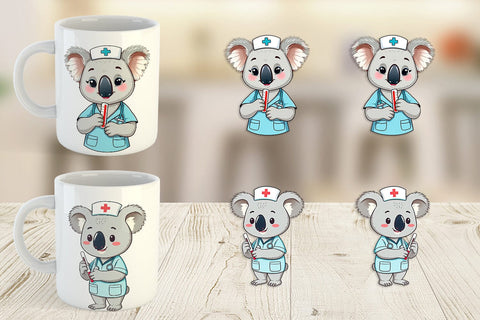 Mug Wrap Nurse Koala Sublimation artnoy 