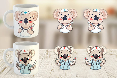 Mug Wrap Nurse Koala Sublimation artnoy 