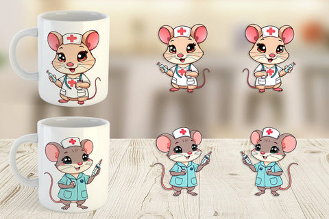 Mug Wrap Nurse Mouse Sublimation artnoy 