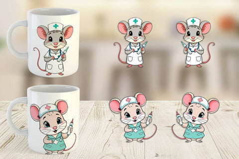 Mug Wrap Nurse Mouse Sublimation artnoy 
