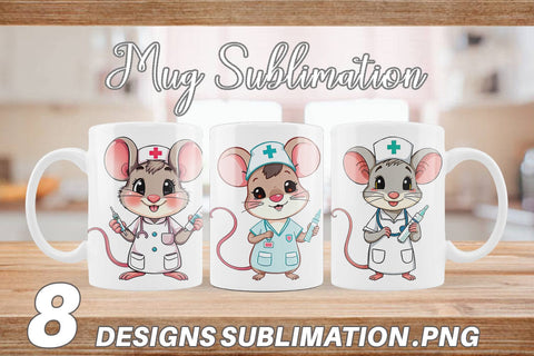 Mug Wrap Nurse Mouse Sublimation artnoy 