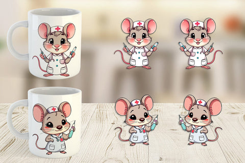 Mug Wrap Nurse Mouse Sublimation artnoy 