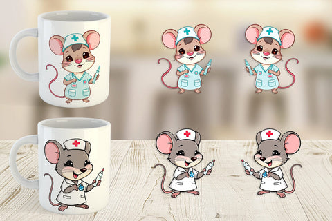 Mug Wrap Nurse Mouse Sublimation artnoy 