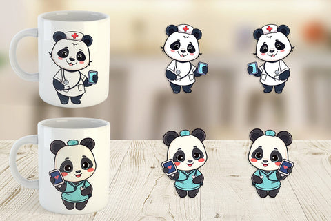 Mug Wrap Nurse Panda Sublimation artnoy 