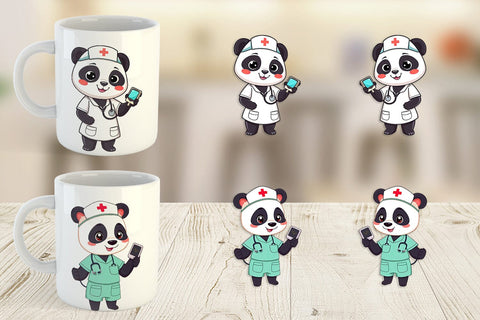Mug Wrap Nurse Panda Sublimation artnoy 