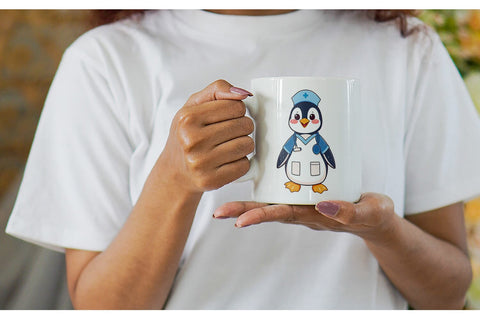 Mug Wrap Nurse Penguin Sublimation artnoy 