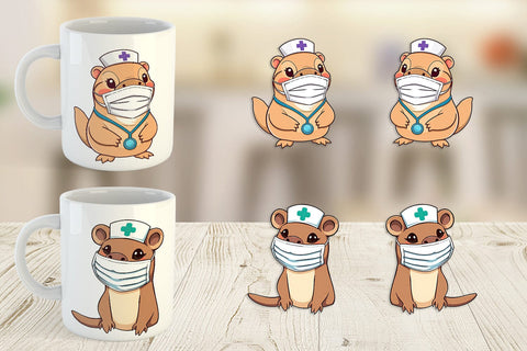 Mug Wrap Nurse Platypus Sublimation artnoy 