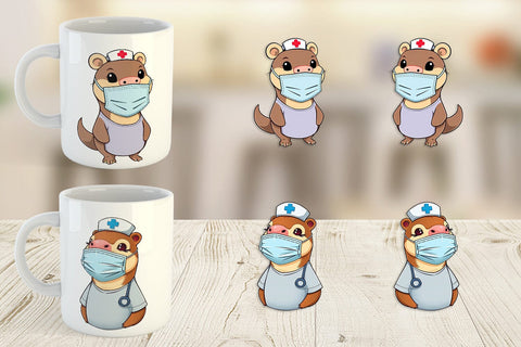 Mug Wrap Nurse Platypus Sublimation artnoy 