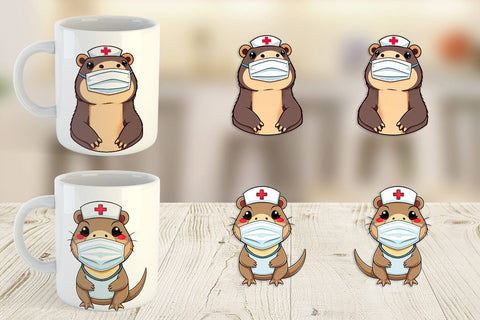 Mug Wrap Nurse Platypus Sublimation artnoy 