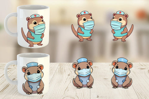 Mug Wrap Nurse Platypus Sublimation artnoy 