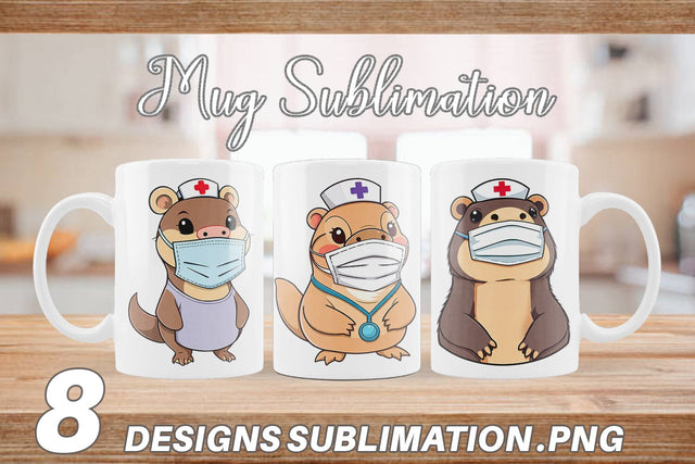 Mug Wrap Nurse Platypus Sublimation artnoy 