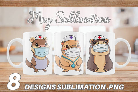 Mug Wrap Nurse Platypus Sublimation artnoy 