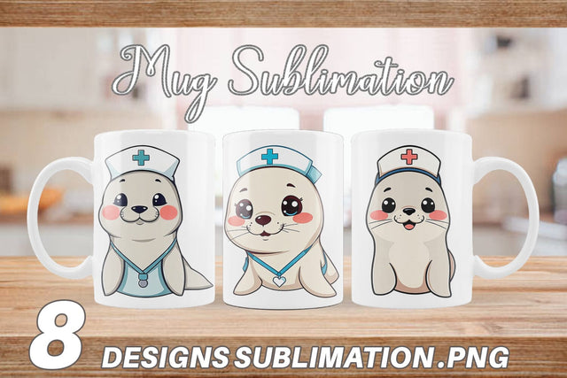 Mug Wrap Nurse Seal Sublimation artnoy 