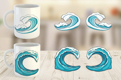 Mug Wrap Ocean Wave Sublimation artnoy 
