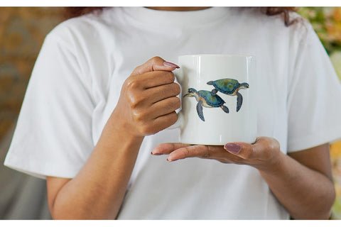 Mug Wrap Oceanic Embrace Watercolor Lovers Sublimation artnoy 