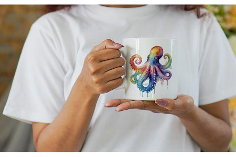 Mug Wrap Octopus Watercolor Sublimation artnoy 