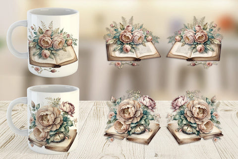 Mug Wrap Old Books Sublimation artnoy 