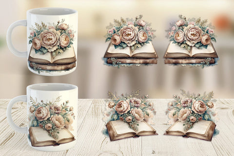 Mug Wrap Old Books Sublimation artnoy 