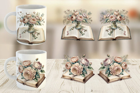 Mug Wrap Old Books Sublimation artnoy 