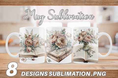 Mug Wrap Old Books Sublimation artnoy 