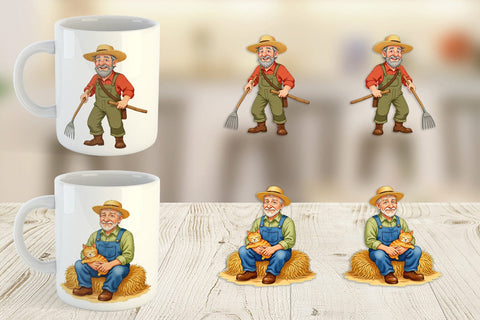 Mug Wrap Old Farmer Sublimation artnoy 