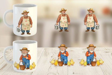 Mug Wrap Old Farmer Sublimation artnoy 