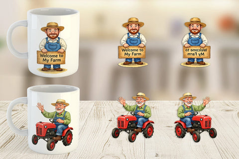 Mug Wrap Old Farmer Sublimation artnoy 