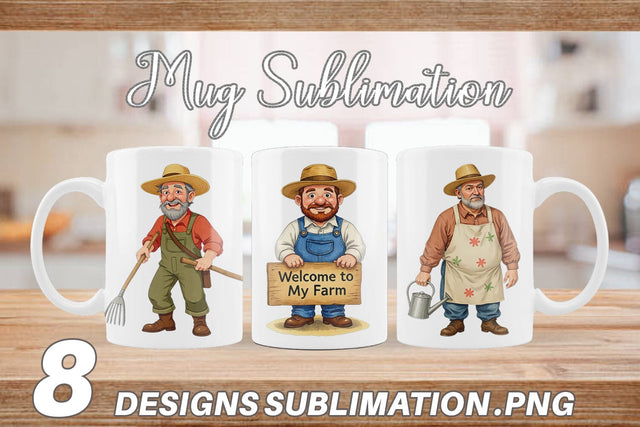 Mug Wrap Old Farmer Sublimation artnoy 