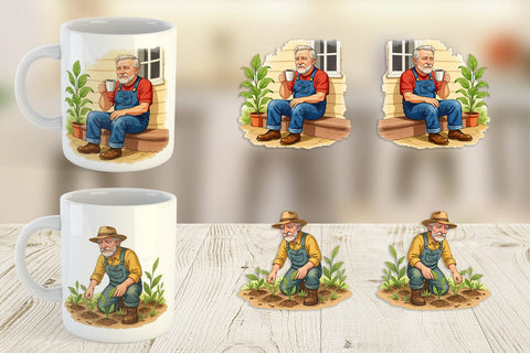 Mug Wrap Old Farmer Sublimation artnoy 