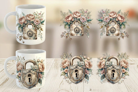 Mug Wrap Old Padlock Sublimation artnoy 