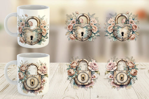 Mug Wrap Old Padlock Sublimation artnoy 
