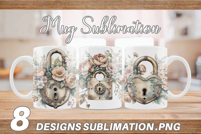 Mug Wrap Old Padlock Sublimation artnoy 