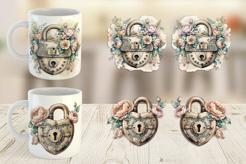 Mug Wrap Old Padlock Sublimation artnoy 
