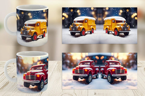 Mug Wrap Old truck Christmas Sublimation artnoy 