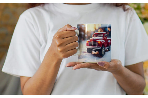 Mug Wrap Old truck Christmas Sublimation artnoy 