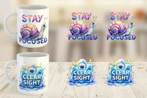 Mug Wrap One Eyed Monster Wisdom Quotes Sublimation artnoy 