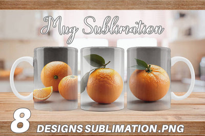 Mug Wrap Orange Fruit Sublimation artnoy 
