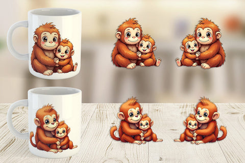 Mug Wrap Orangutan Mother's Day Sublimation artnoy 