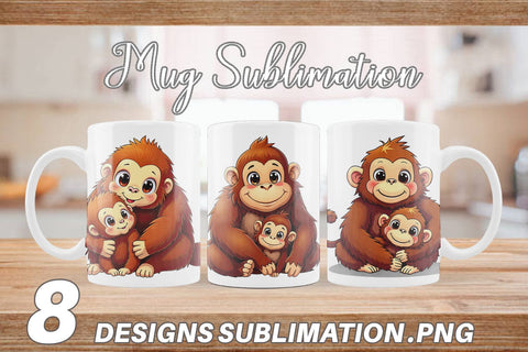 Mug Wrap Orangutan Mother's Day Sublimation artnoy 