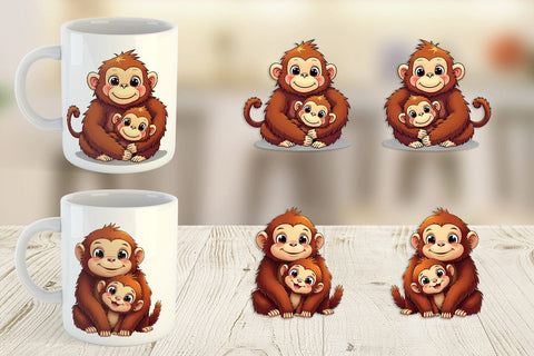 Mug Wrap Orangutan Mother's Day Sublimation artnoy 