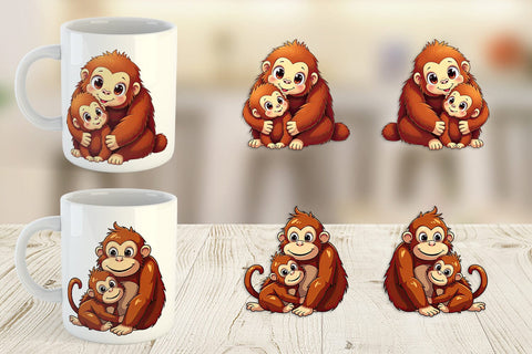 Mug Wrap Orangutan Mother's Day Sublimation artnoy 