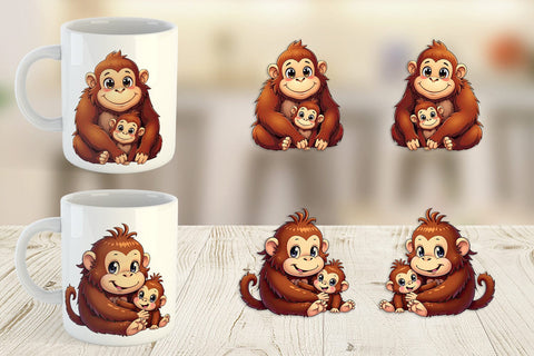 Mug Wrap Orangutan Mother's Day Sublimation artnoy 