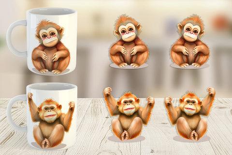 Mug Wrap Orangutan Wildlife Sublimation artnoy 